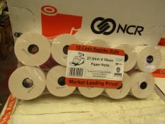 Box of 100x NCR Paper Rolls - New Packaged & Boxed.