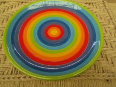 8 x Rainbow Design 26cm Large Plates. Unsued