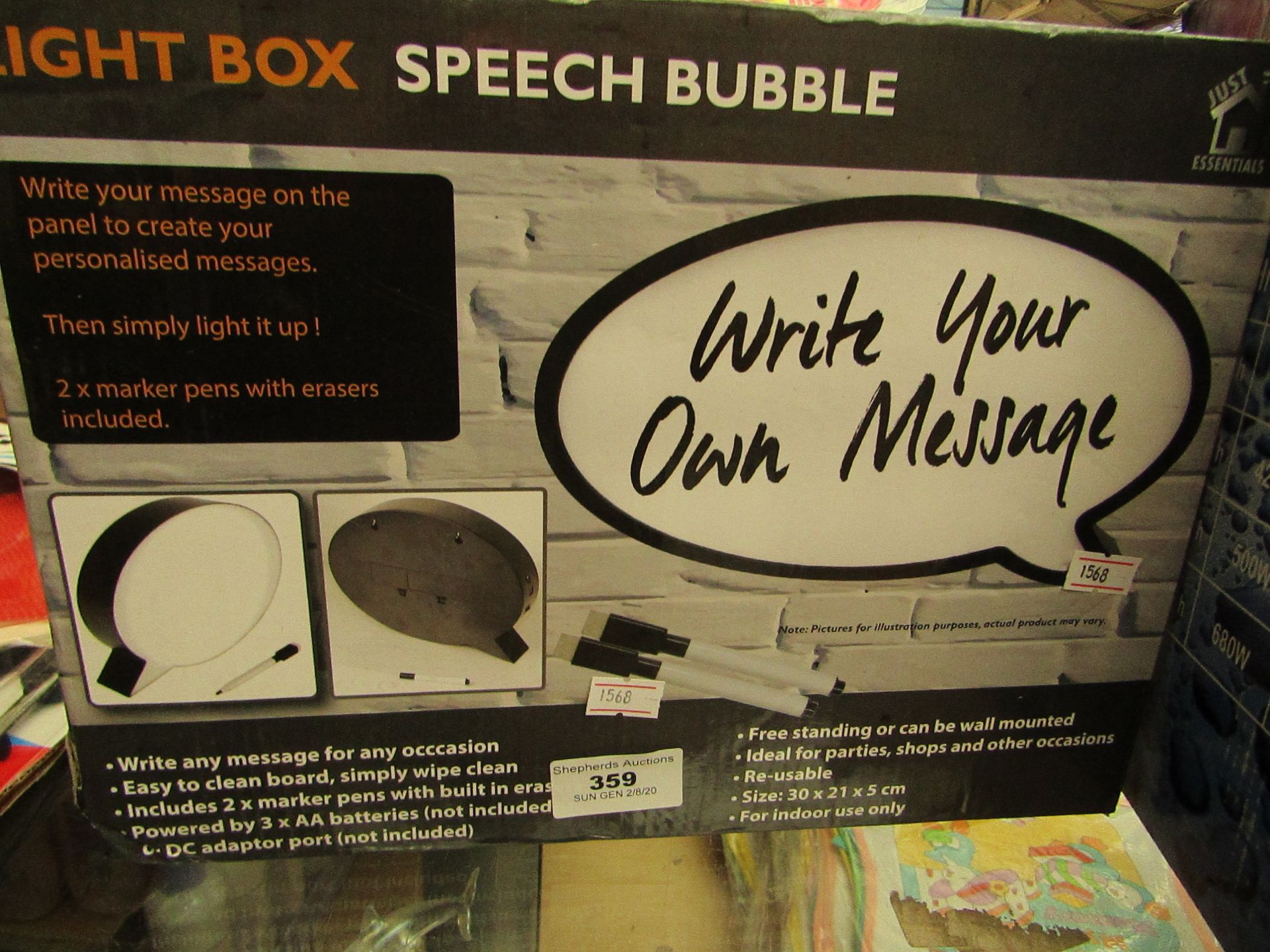 Light Box - Speech Bubble - Untested & Boxed.