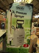 Asab - Pressure Sprayer (3 Litre) - Untested & Boxed.