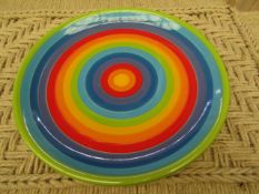 8 x Rainbow Design 26cm Large Plates. Unsued