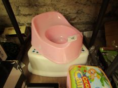 2x Various Baby Items Being: 1x Pink Potty. 1x Step-Up.