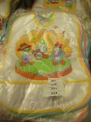 12x PVC Baby Bibbs - New & Packaged.