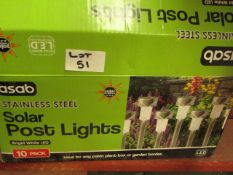 Asab Stainless Steel Solar post Lights. 10 Pack. Unchecked