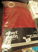 Albert Austin - Ready Made Curtains Pair with Eyelets - (Wine) 90" x 90" - Packaged.