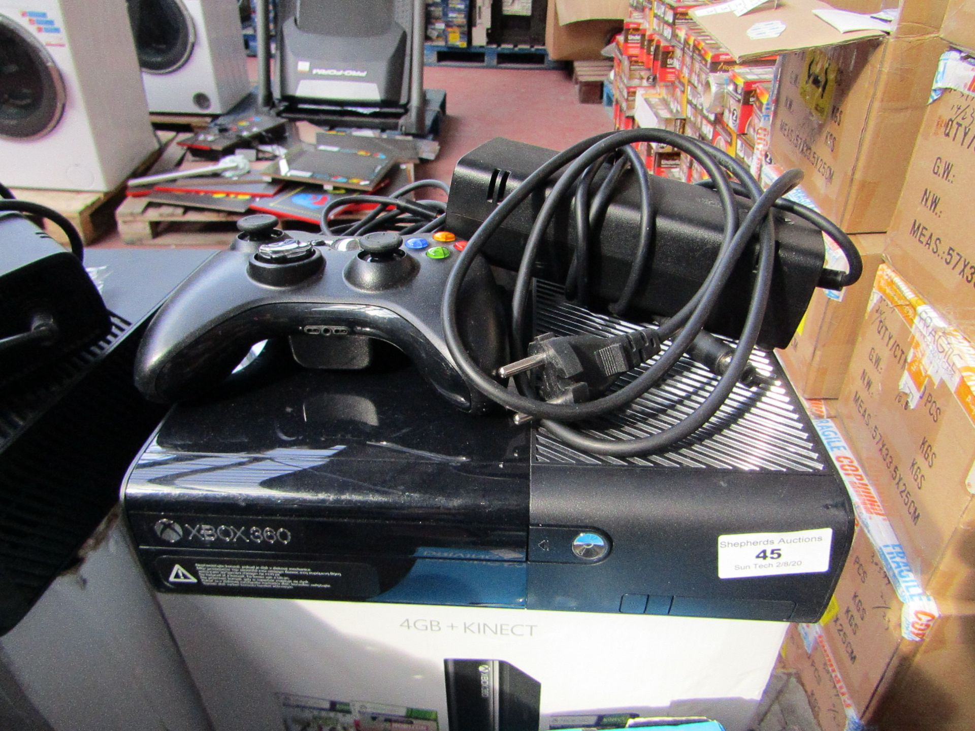 XBOX 360, includes; 1x controller and power supply (euro plug), untested and boxed. RRP Circa £139.