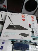 Logitech ultra thin keyboard folio for iPad Air, untested and boxed. QWERTY keyboard