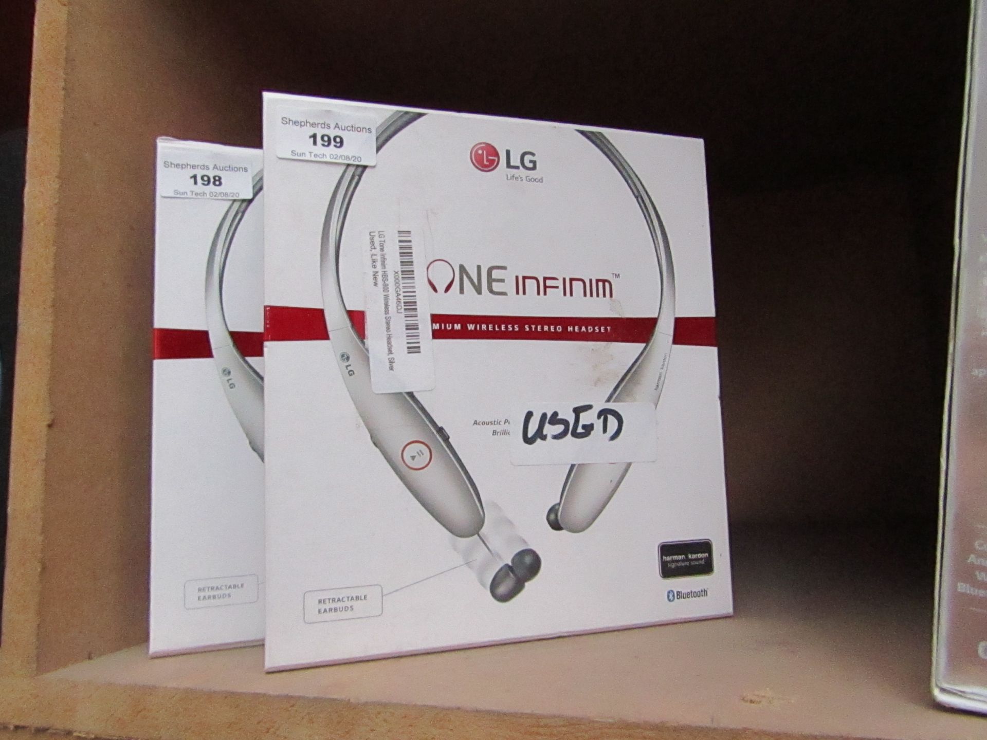 LG One Infinim earphones, untested and boxed. RRP £116.98
