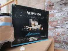 De'Longhi Nespresso Latissimi coffee machine, looks unused but has a euro plug so we can not