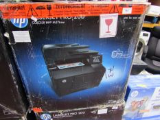 HP M276nw colour LaserJet pro A4 Wi-Fi printer, powers on but not all functions tested. Boxed. RRP