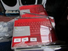 6x Microsoft Surface 3 type cover, untested and boxed. AZERTY keyboard