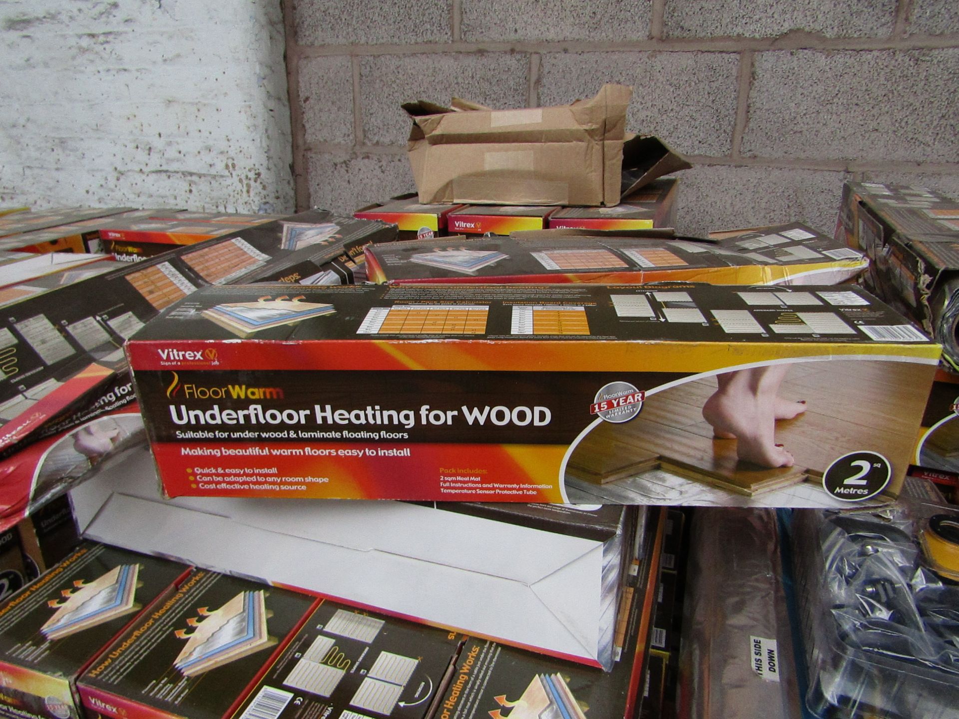 3 X Vitrex Floor Warm 2m2 underfloor heating for wood, new and boxed.