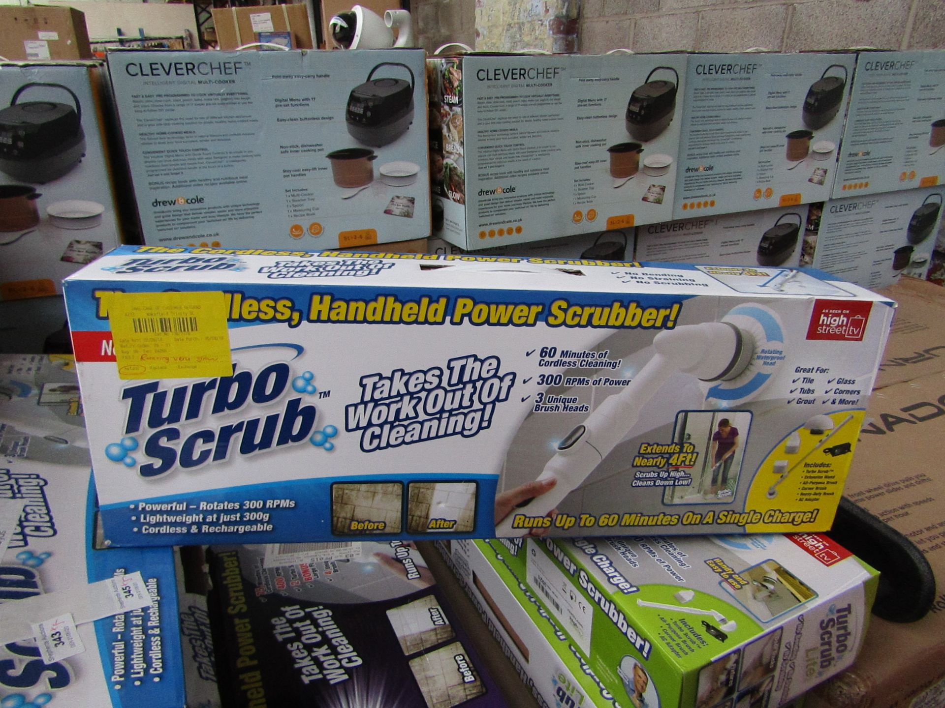 | 1X | TURBO SCRUB CORDLESS HAND HELD POWER SCRUBBERS | UNCHECKED AND BOXED | SKU C5060191466233 |