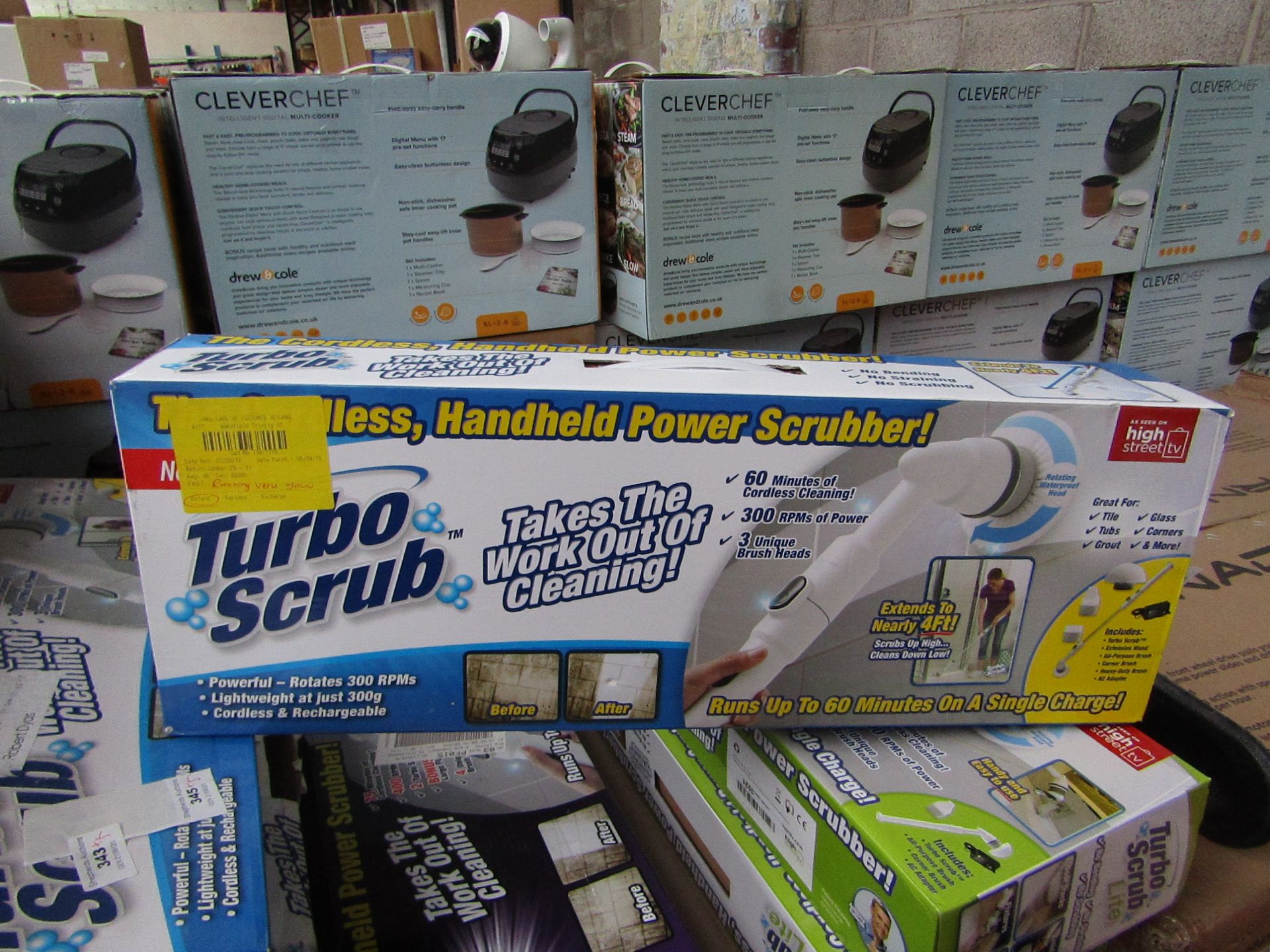 | 1X | TURBO SCRUB CORDLESS HAND HELD POWER SCRUBBERS | UNCHECKED AND BOXED | SKU C5060191466233 |
