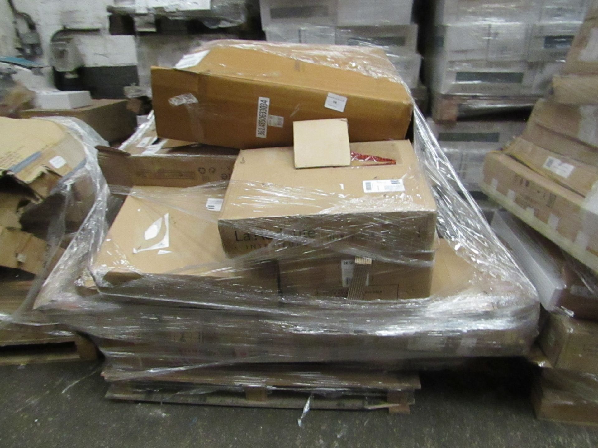 Pallet of Unmanifested Customer returns furniture from La Redoute, these items may range in