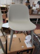 | 1X | MUUTO FIBER GREY SIDE CHAIR WITH WOOD BASE | LOOKS UNUSED AND BOXED BUT NO GUARANTEE | RRP £