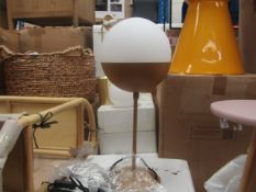 | 1X | LA REDOUTE CHUPA GOLD COLOURED TABLE LAMP WITH GLASS SHADE | LOOKS UNUSED AND COMES WITH