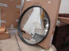 | 1X | LA REDOUTE 80CM BLACK FRAMED CIRCULAR MIRROR | LOOKS UNUSED AND BOXED BUT HAS 2 SCRACHES ON