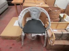 | 2X | LA REDOUTE BLACK METAL GARDEN CHAIRS | LOOKS UNUSED WITH THE PROTECTIVE PACKAING STILL ON