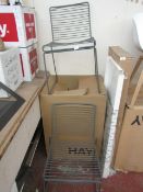 | 2X | HAY HEE GREY METAL DINING CHAIRS | LOOK UNUSED BUT NO GUARANTEE | RRP £140 |