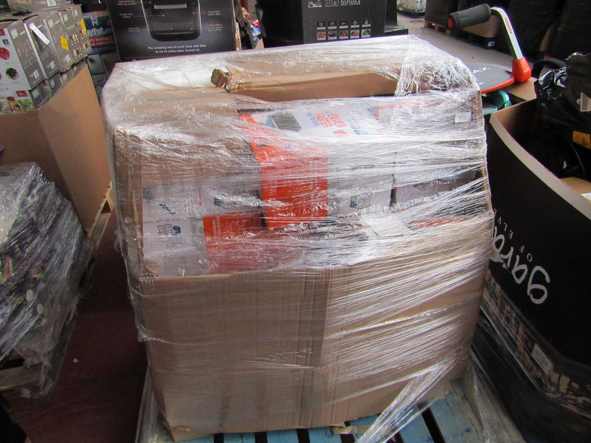 | 1X | PALLET OF APPROX 50X VARIOUS ITEMS SUCH AS PAINT RUNNER PRO'S, NUTRI BULLETS AND MORE |