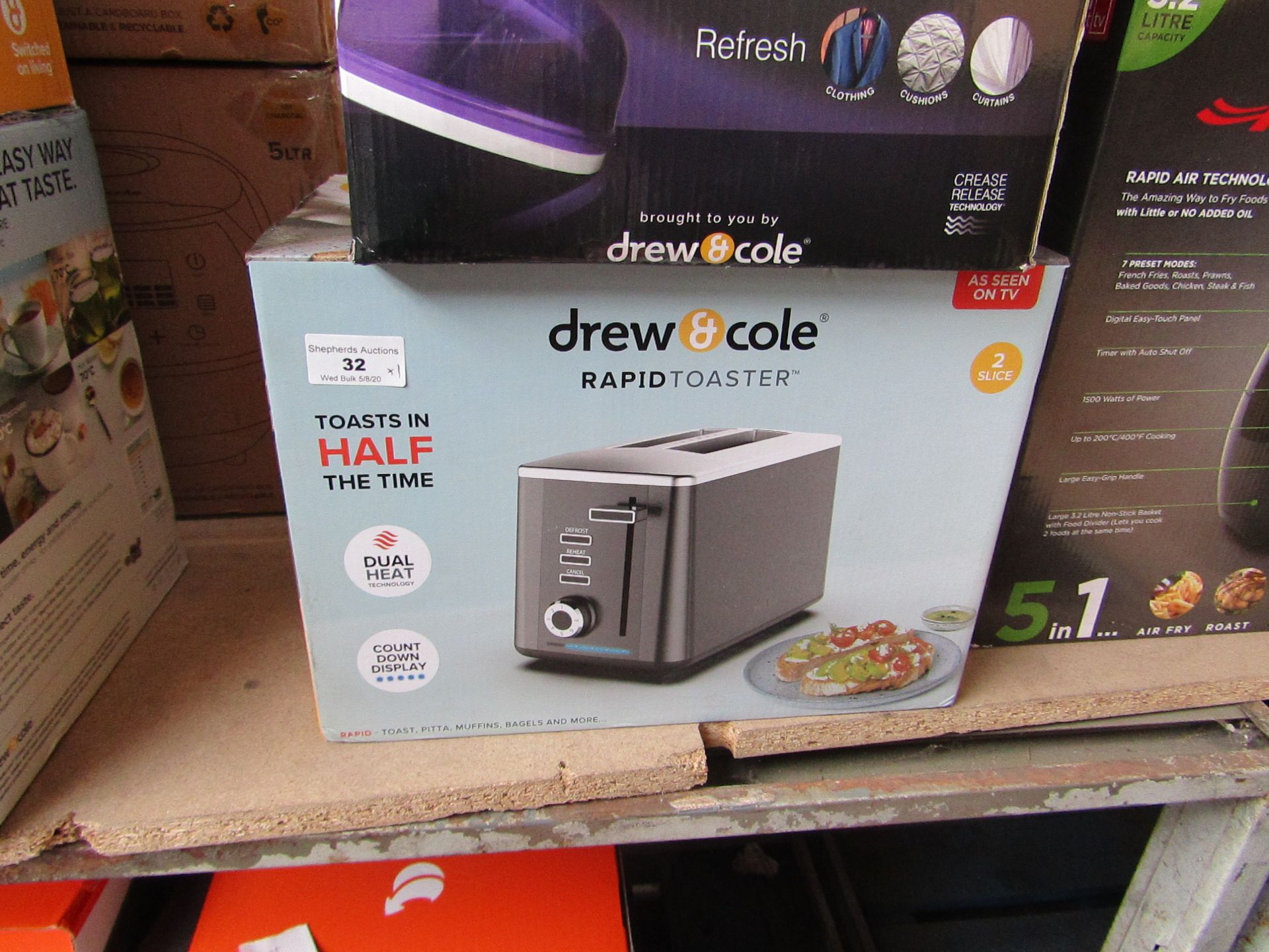 | 1X | DREW AND COLE TOASTER | UNCHECKED AND BOXED | NO ONLINE RE-SALE | SKU- | RRP £39.99 | TOTAL