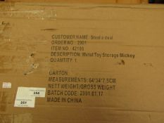 Mickey Mouse - Metal Toy Storage - 64 x 34 x 7.5cm - Unchecked & Boxed.