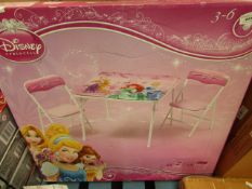 Disney Princess - Foldable Childrens Table & 2 Foldable Chairs - Unchecked & Boxed.