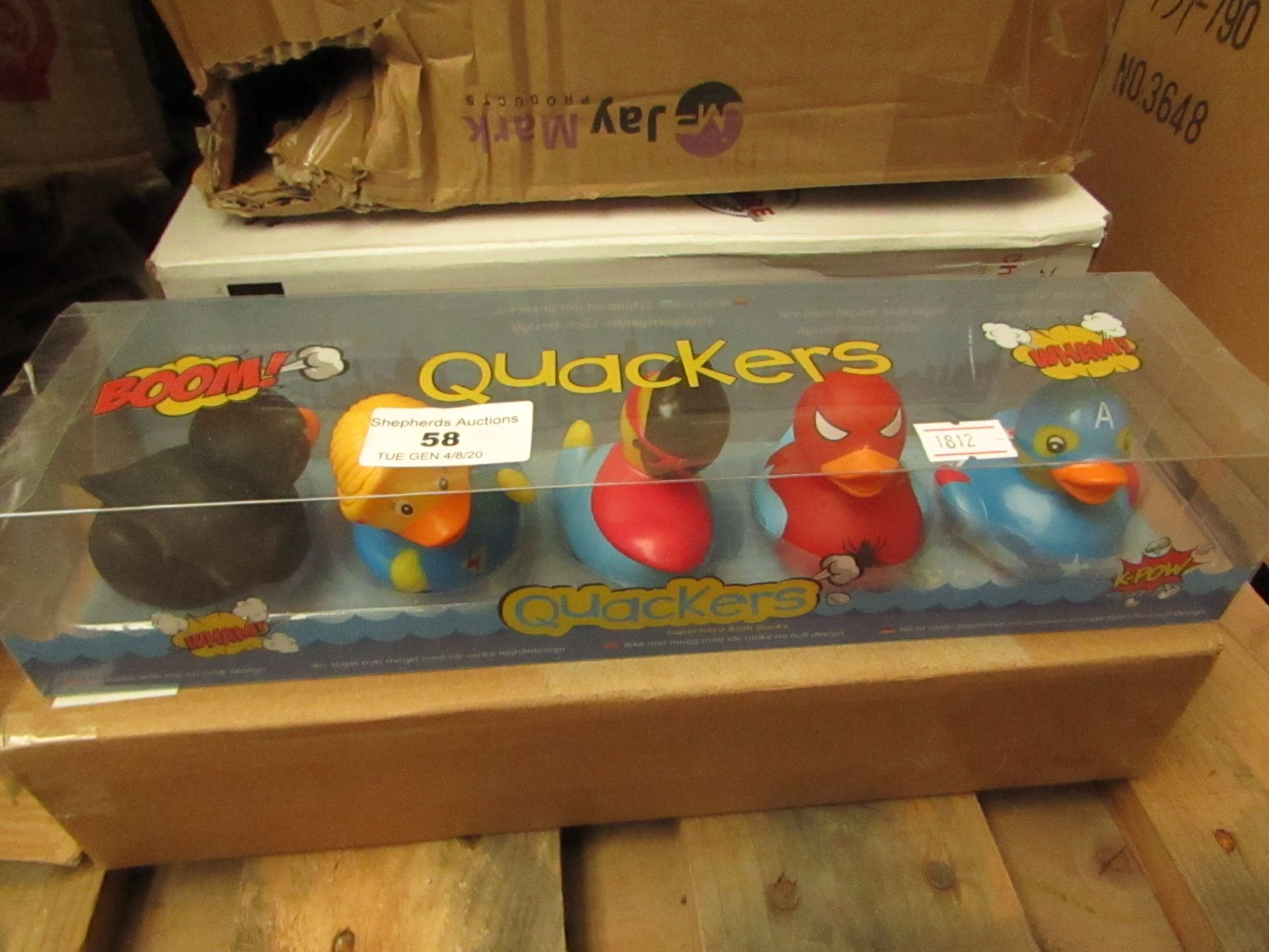 Quackers - Superhero Bath Ducks (5) - New & Packaged.