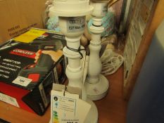 2x Lumineo Home - Fir Wood Table Lamp Base - with Tags.