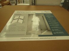 6x Splash Panel 2 sided shower wall kit in Marble Matt, new and boxed, the kit contains 2