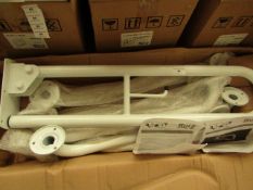 1x Troombone Hinged Support Rail - Good conditon. 1x Round Flange Steel Grab Rail. New - Good