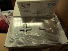 Roca PL6 dual chrome flush plate, new and boxed.