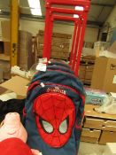 Spiderman Kids Bag on Wheels with pull out handle. Unused