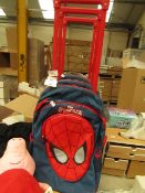 Spiderman Kids Bag on Wheels with pull out handle. Unused