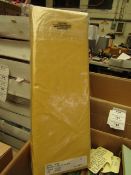 Yellow Fitted Double Valance Sheet. New & Packaged