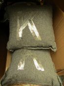 Pack of 2 Small Grey Cushions. Unused