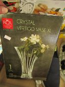 Crystal Vertigo Vase XL. boxed (has a small crack does not effect use)