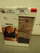 DKNY 2 Pack Lace Bras. Size medium. Unused & Boxed