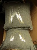 Pack of 2 Small Grey Cushions. Unused