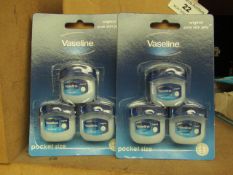 11 Packs of 3 Pocket Size Vaseline. Unused & Packaged