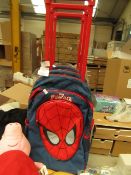 Spiderman Kids Bag on Wheels with pull out handle. Unused