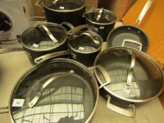 7 x Kirkland Anodised Pan Set with Lids. RRP 132.99 @ Costco (light use)