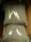 Pack of 2 Small Grey Cushions. Unused