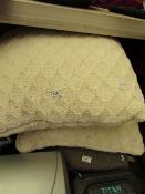 2 x Cream  Chenelle Knitted Cushions. 40cm x 40cm