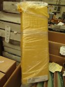 Yellow Fitted Double Valance Sheet. New & Packaged