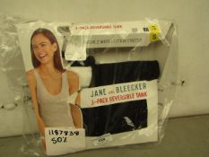 2 x Size Small Jane & Bleeker Reversible tanks. Was a 3 pack but 1 is missing