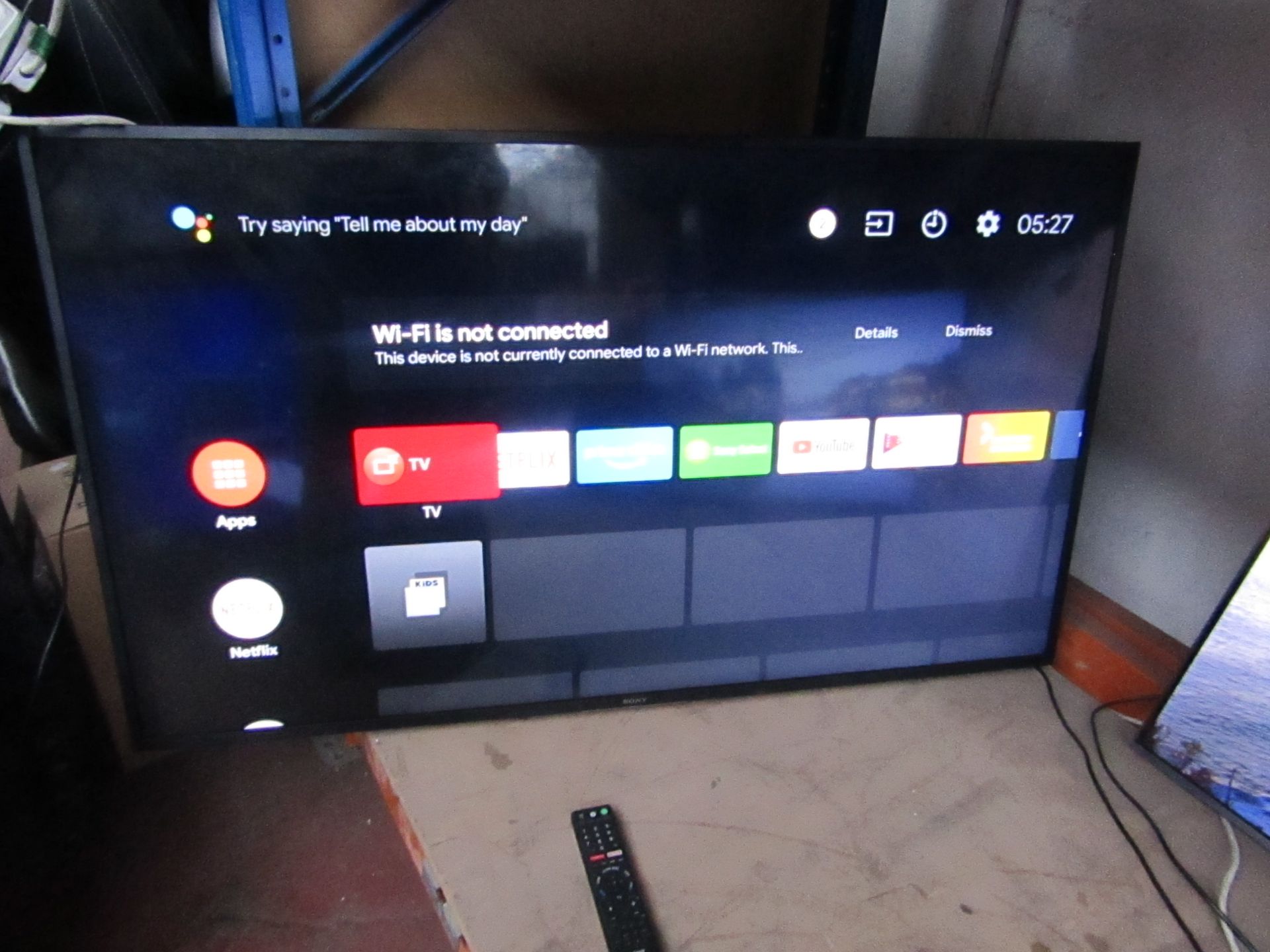 Sony KD55XG8196 55" smart LED TV, tested working with remote control, missing stand and box