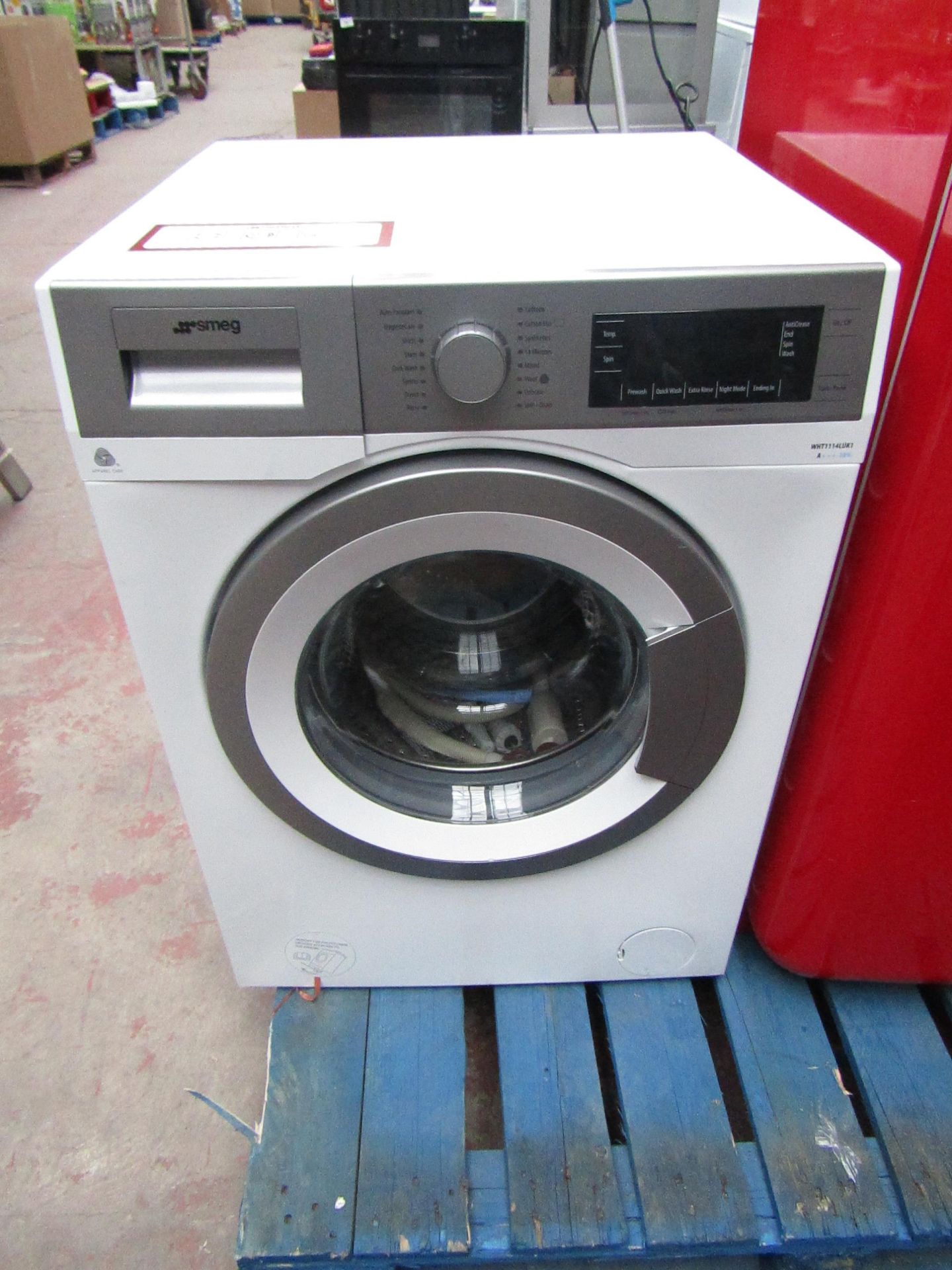 Smeg WHT1114LUK1 11KG washing machine, Fully tested and working, has a few marks on the side but