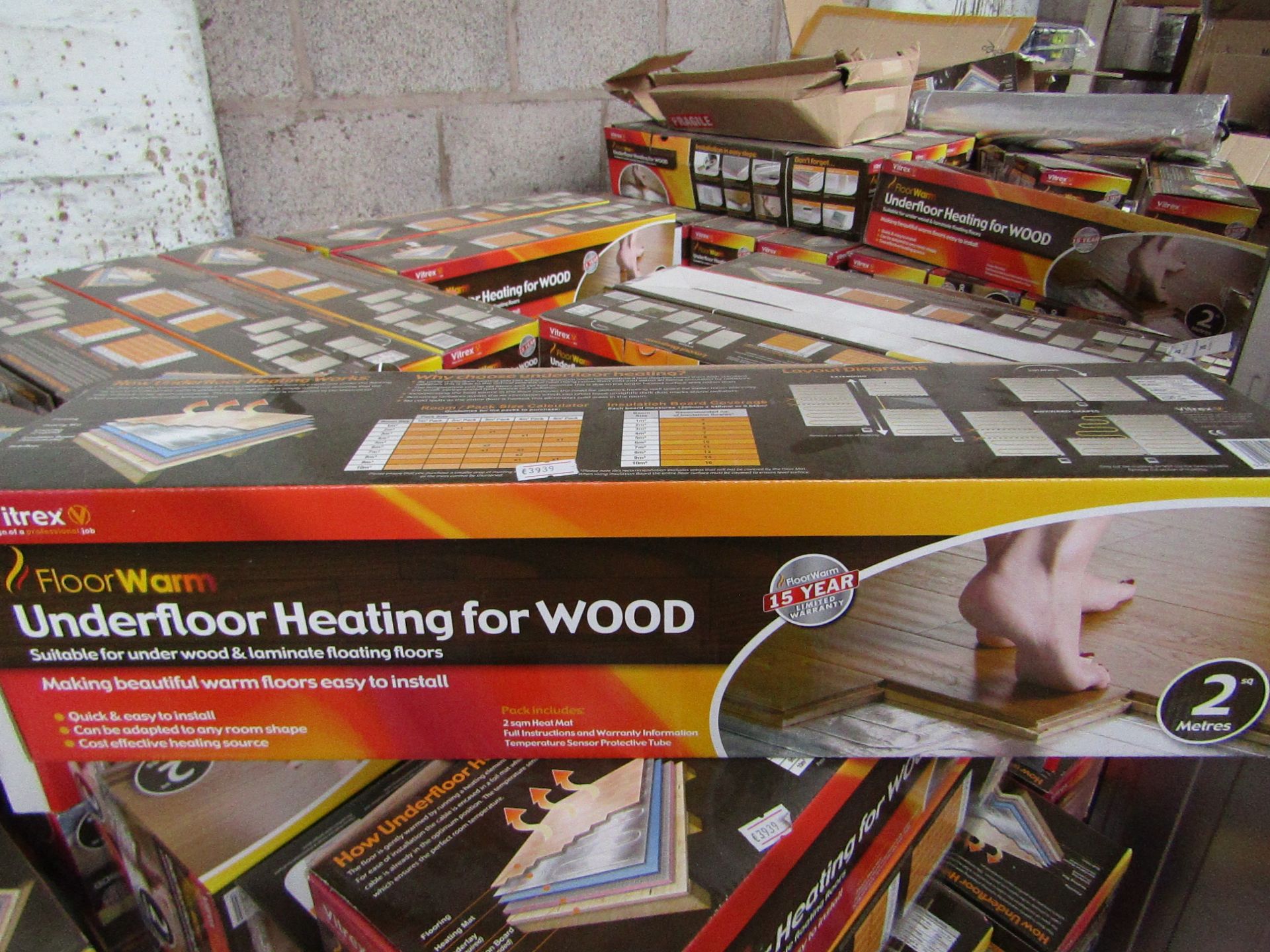 3 X Vitrex Floor Warm 2m2 underfloor heating for wood, new and boxed.